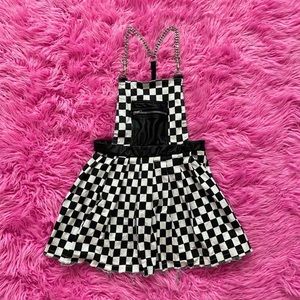 black and white checker overall dress from dolls kill medium